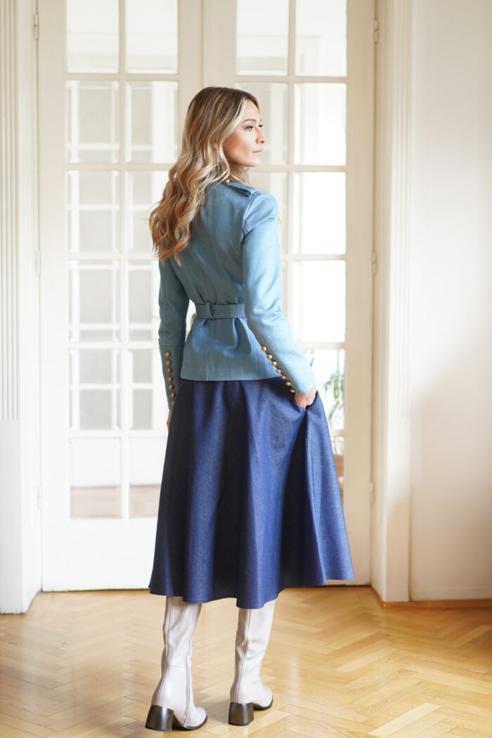 Fusta midi din denim