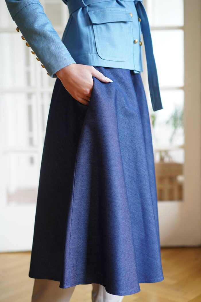 Fusta midi din denim