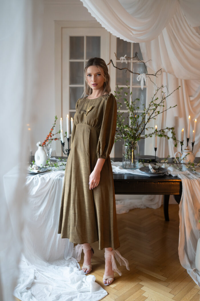 rochie midi verde